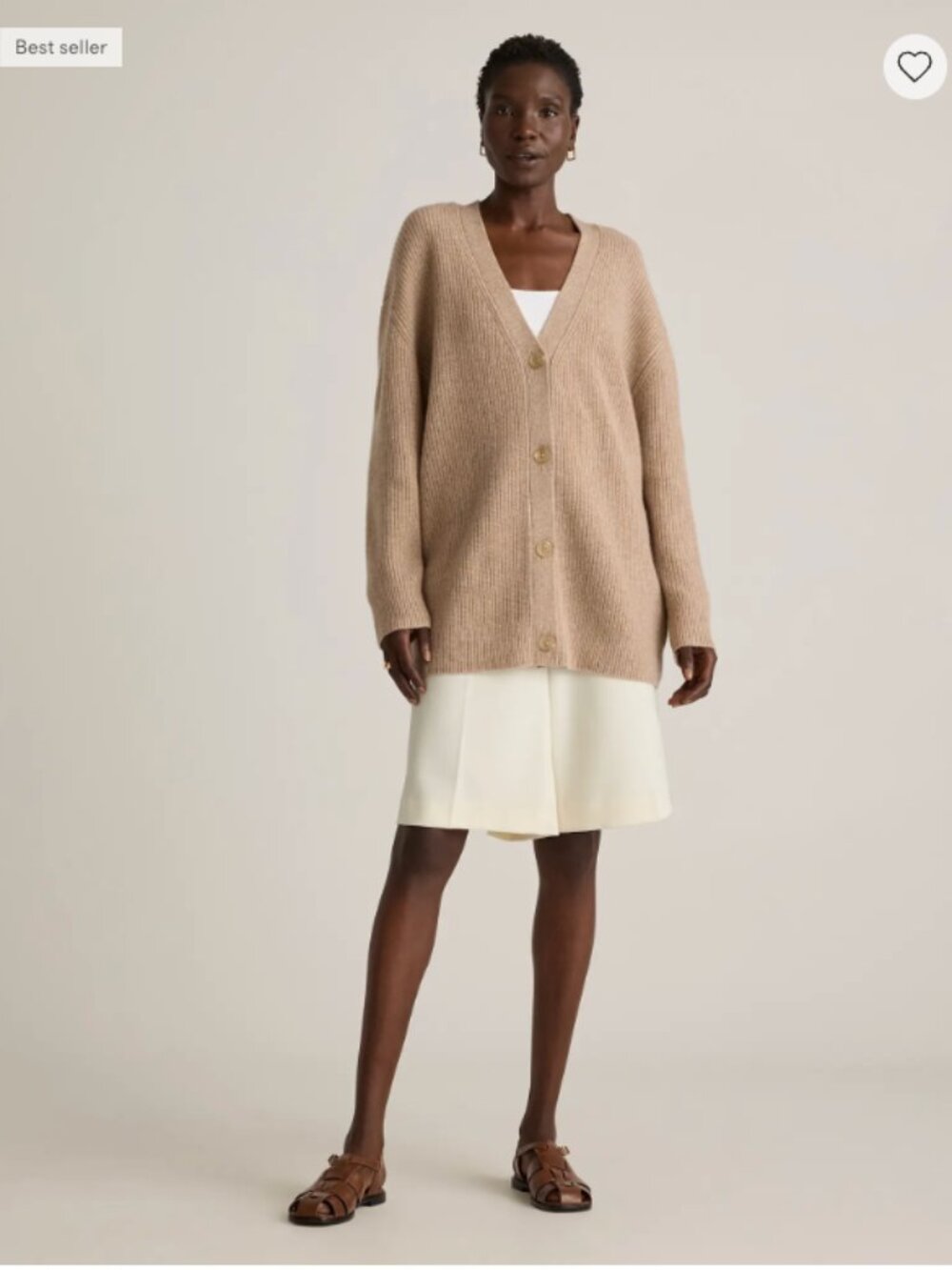 Mongolian Cashmere Oversized Boyfriend Cardigan Sweater